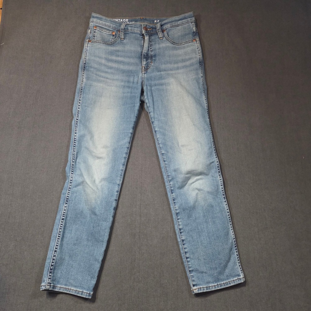J.Crew Vintage Slim Straight Jeans Womens 27 Blue Light Wash Re-Imagined BM823